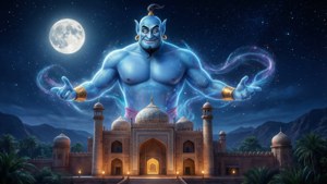 Genie Over Agrabah Night