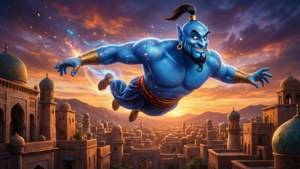 Genie Over Agrabah Sunset