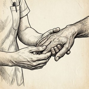 Gentle Hands Line Art