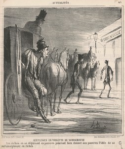 Gentlemen en toilette de workhouse