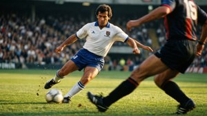 Gento Dribbling Past Defender