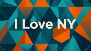 Geometric Abstract I Love NY