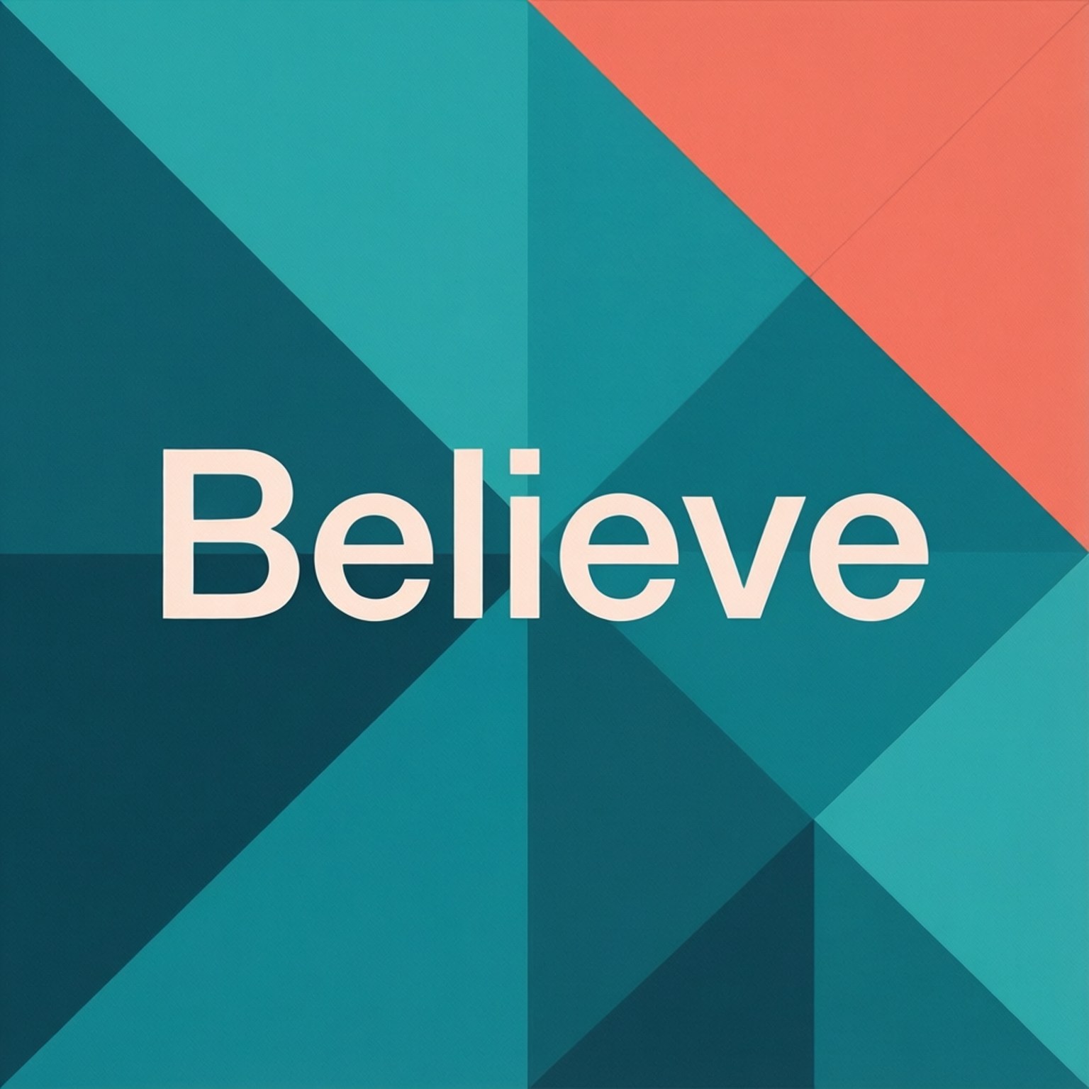 Geometric Believe Teal by Wallpapers.art Studio