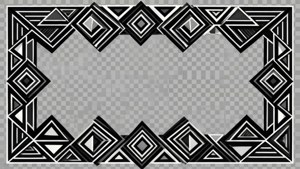 Geometric Black White Border