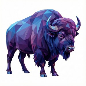 Geometric Buffalo Low Poly