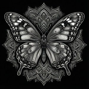 Geometric Butterfly Mandala