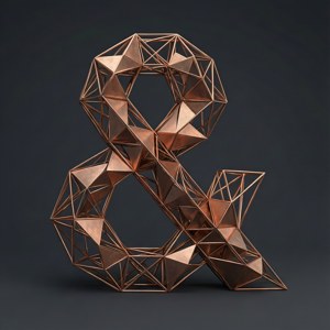 Geometric Copper Ampersand