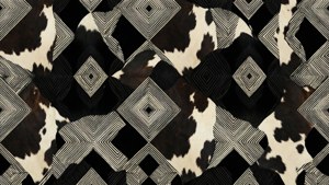 Geometric Cowhide Tile