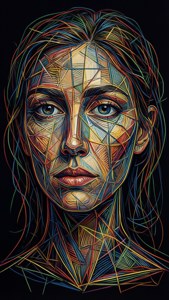 Geometric Cubist Face