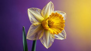 Geometric Daffodil Low-Poly