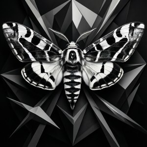 Geometric Death Moth Abstract