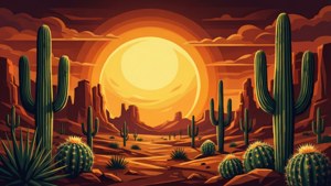 Geometric Desert Sun