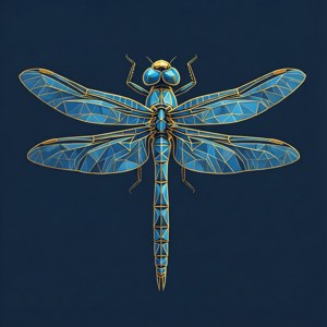 Geometric Dragonfly Art
