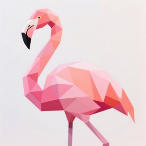 Geometric Flamingo Art