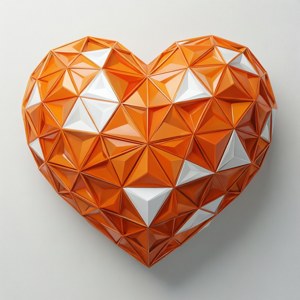 Geometric Football Heart
