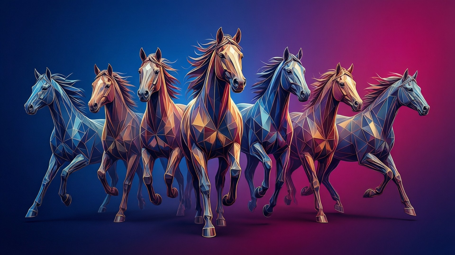 Geometric Gallop in Gradients by Wallpapers.art Studio