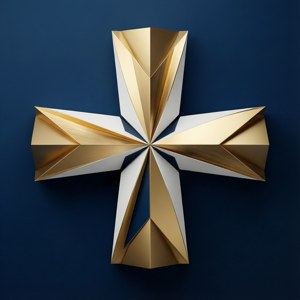 Geometric Gold Cross