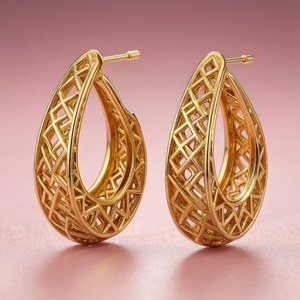 Geometric Gold Cutout Earrings
