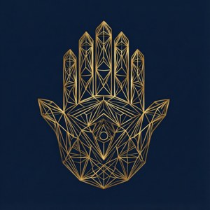 Geometric Gold Hamsa