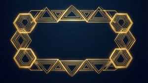Geometric Gold Honeycomb Border
