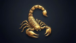 Geometric Gold Scorpio