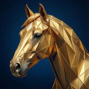 Geometric Golden Horse