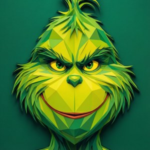 Geometric Grinch Face