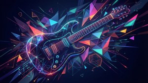 Geometric Guitar Silhouette