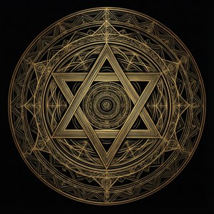Geometric Hexagram Gold