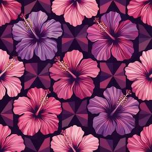 Geometric Hibiscus Pattern