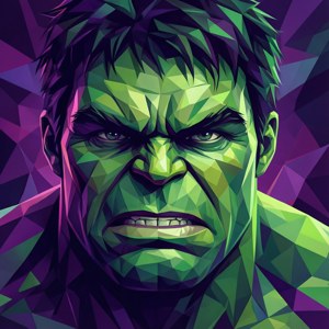 Geometric Hulk Face