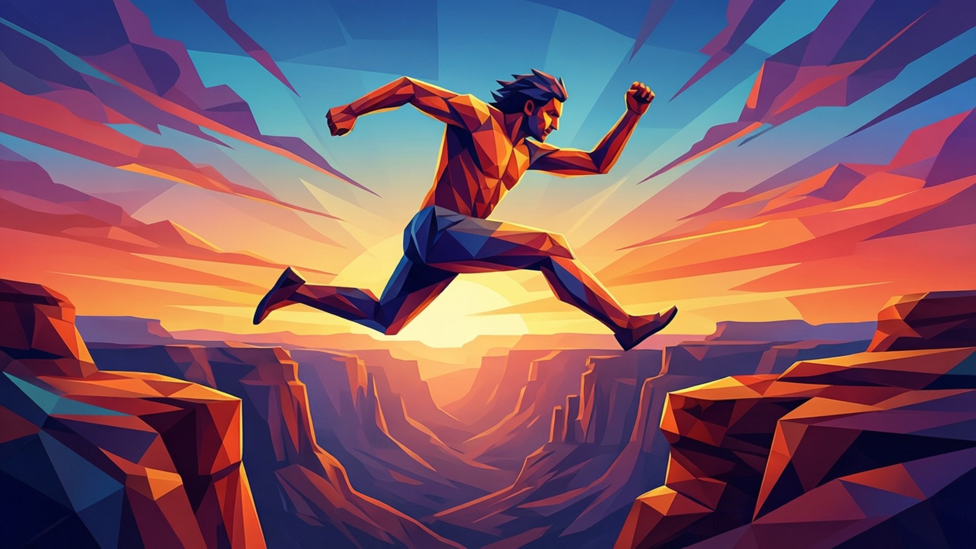 Geometric Leap by Wallpapers.art Studio