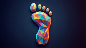Geometric Low-Poly Boot Print