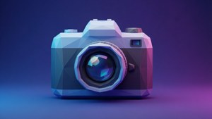 Geometric Low-Poly Camera Emoji