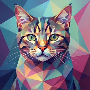 Geometric Low-Poly Cat