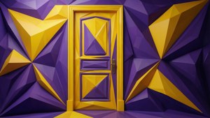 Geometric Low Poly Door