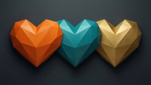 Geometric Low-Poly Hearts