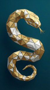 Geometric Low Poly Ouroboros