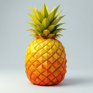 Geometric Low-Poly Pineapple