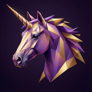 Geometric Low Poly Unicorn