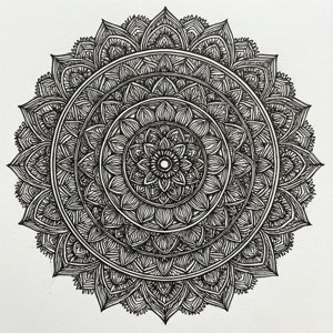 Geometric Mandala Mono