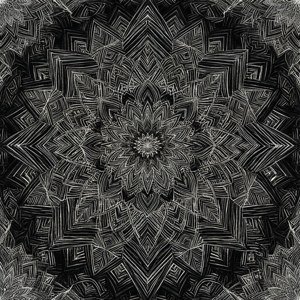 Geometric Mandala Mono