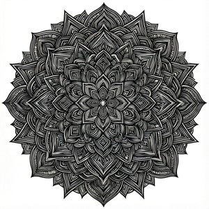 Geometric Mandala Mono