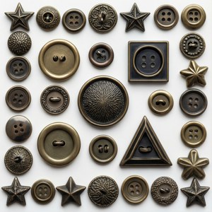 Geometric Metallic Buttons