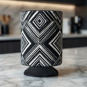 Geometric Monochrome Koozie
