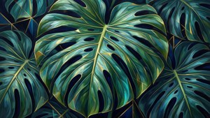 Geometric Monstera Abstract