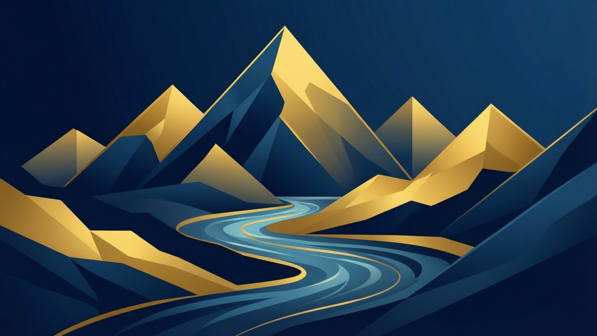 Geometric Mountain Flow by Wallpapers.art Studio