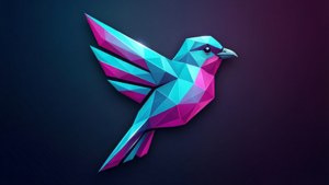Geometric Neon Bird