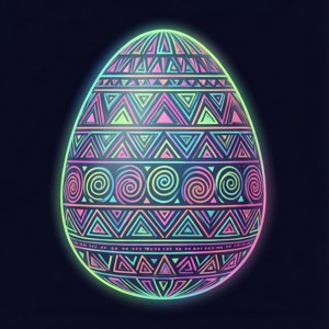 Geometric Neon Easter Egg