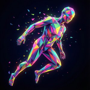 Geometric Neon Figure